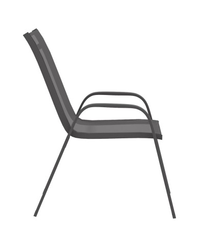 Ensemble de bistro de jardin 3 pcs Gris