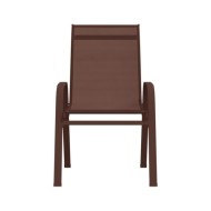 Chaises empilables de jardin 6 pcs Marron Tissu textilène