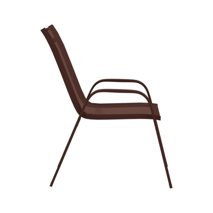 Chaises empilables de jardin 6 pcs Marron Tissu textilène