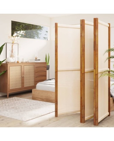 Cloison de séparation 5 panneaux Blanc crème 350x180 cm