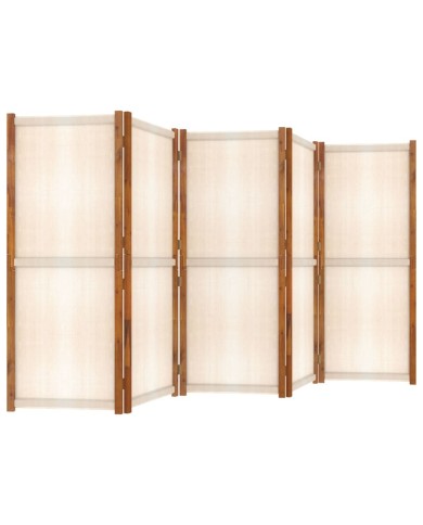 Cloison de séparation 5 panneaux Blanc crème 350x180 cm