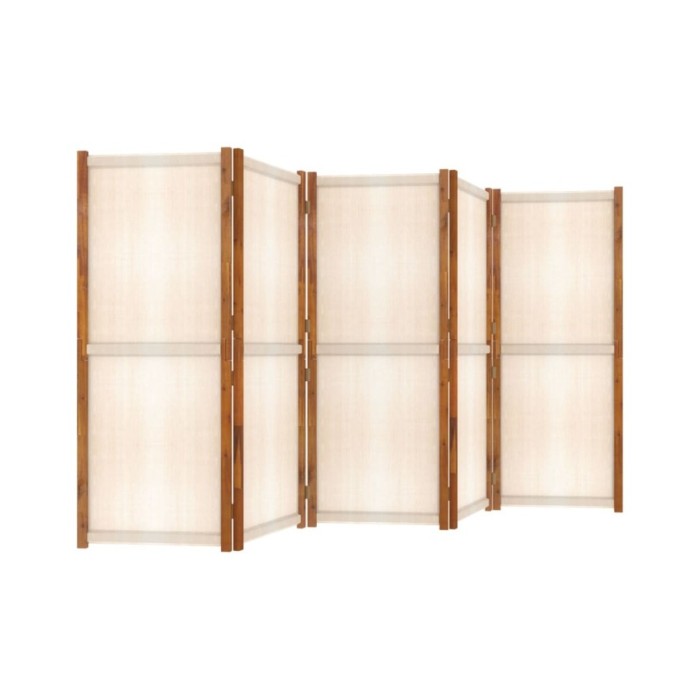 Cloison de séparation 5 panneaux Blanc crème 350x180 cm