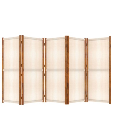 Cloison de séparation 5 panneaux Blanc crème 350x180 cm