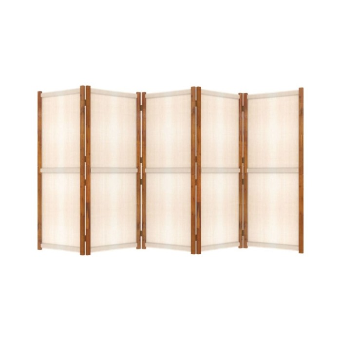 Cloison de séparation 5 panneaux Blanc crème 350x180 cm