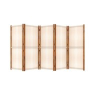 Cloison de séparation 5 panneaux Blanc crème 350x180 cm