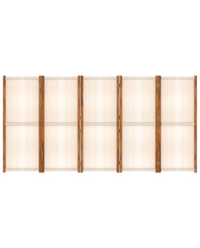Cloison de séparation 5 panneaux Blanc crème 350x180 cm