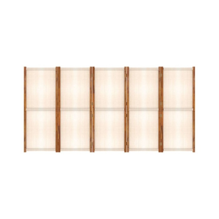 Cloison de séparation 5 panneaux Blanc crème 350x180 cm