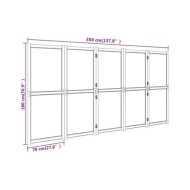 Cloison de séparation 5 panneaux Blanc crème 350x180 cm