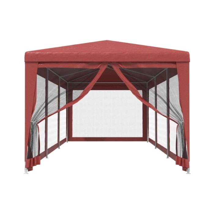 Tente de fête avec 8 parois latérales en maille Rouge 3x9m PEHD