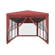 Tente de fête avec 8 parois latérales en maille Rouge 3x9m PEHD