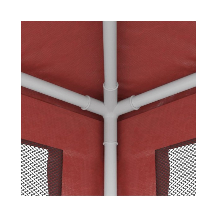 Tente de fête avec 8 parois latérales en maille Rouge 3x9m PEHD