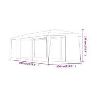 Tente de fête avec 8 parois latérales en maille Rouge 3x9m PEHD