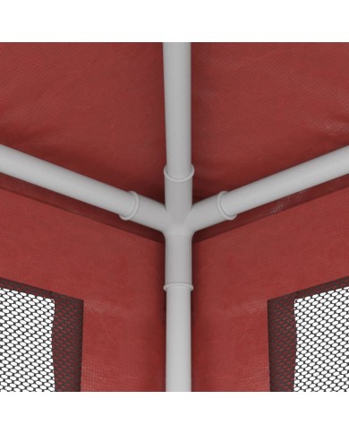 Tente de fête avec 4 parois latérales en maille Rouge 4x4m PEHD