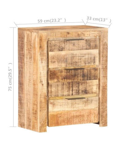 Buffet 59x33x75 cm Bois de manguier brut