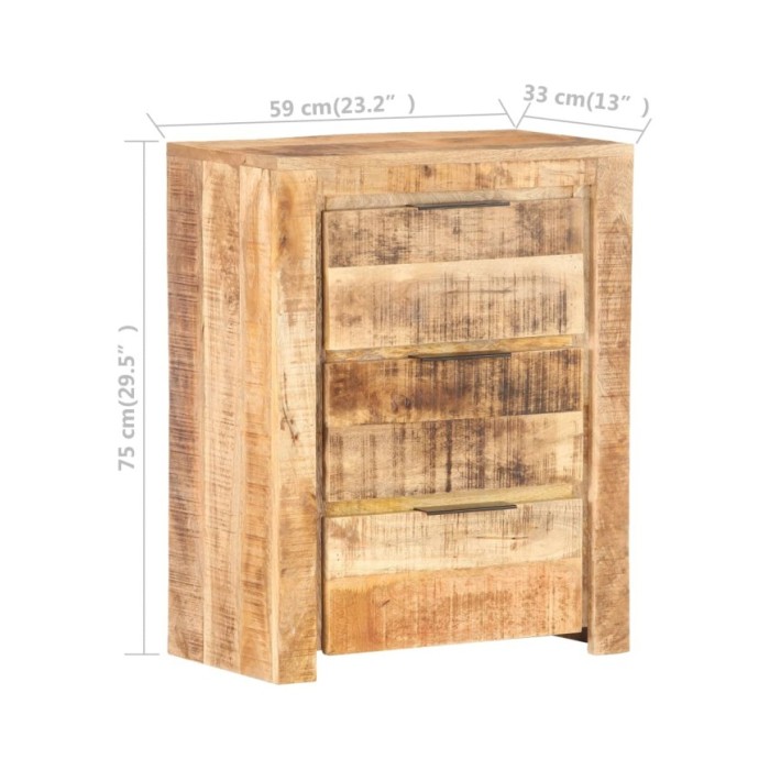 Buffet 59x33x75 cm Bois de manguier brut