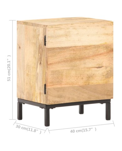 Table de chevet 40x30x51 cm Bois de manguier solide