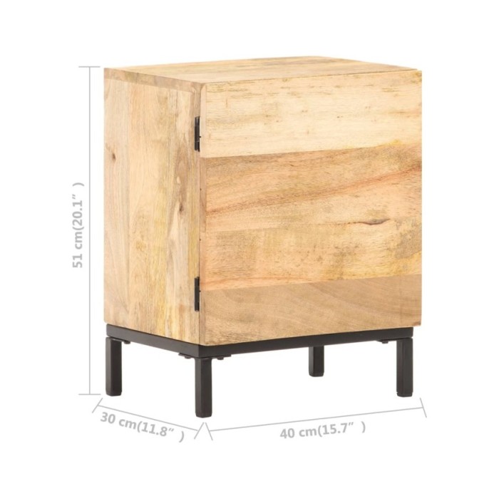 Table de chevet 40x30x51 cm Bois de manguier solide