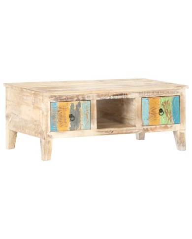 Table basse 100x55x40 cm Bois d'acacia brut
