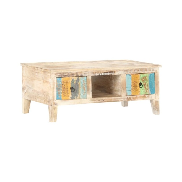 Table basse 100x55x40 cm Bois d'acacia brut