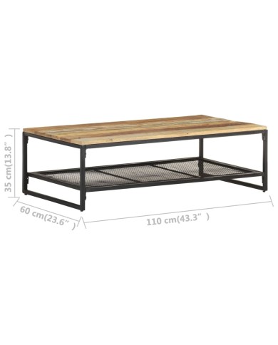 Table basse 110x60x35 cm Bois de récupération massif