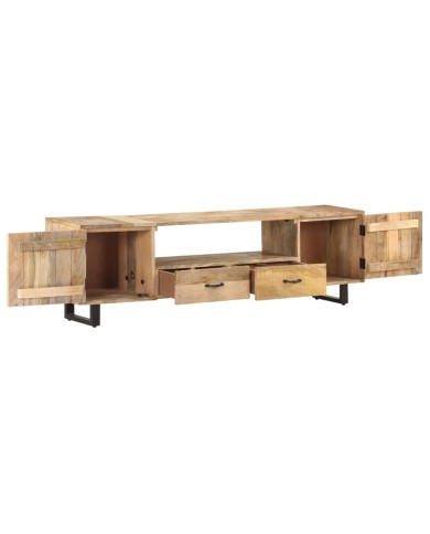 Meuble TV 160x30x45 cm Bois massif de manguier