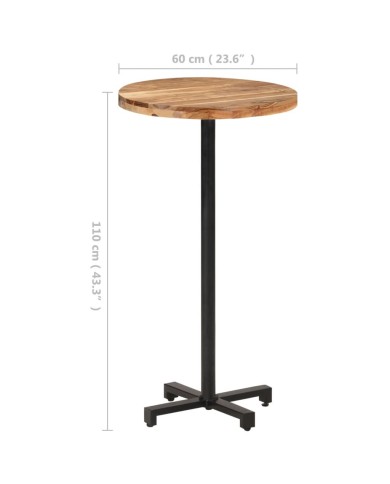 Table de bar Ronde Ø60x110 cm Bois d'acacia massif