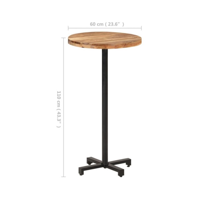 Table de bar Ronde Ø60x110 cm Bois d'acacia massif