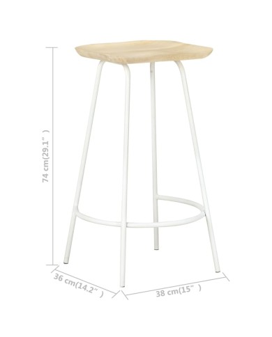 Tabourets de bar 4 pcs Bois de manguier massif