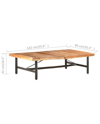 Table basse 142x90x42 cm Bois d'acacia massif