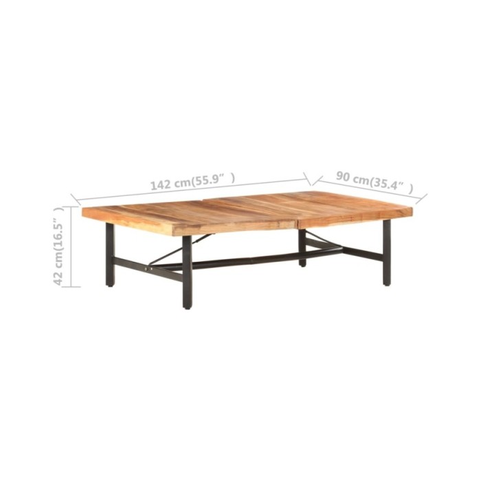 Table basse 142x90x42 cm Bois d'acacia massif