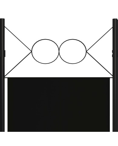 Cloison de séparation 4 panneaux Noir 160 x 180 cm