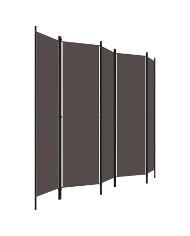 Cloison de séparation 5 panneaux Anthtracite 250x180 cm