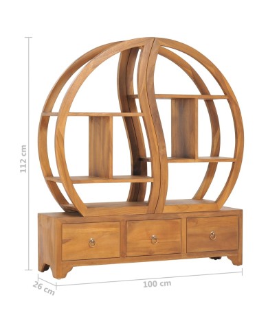 Armoire avec étagère Yin Yang 100x26x112 cm Bois de teck massif