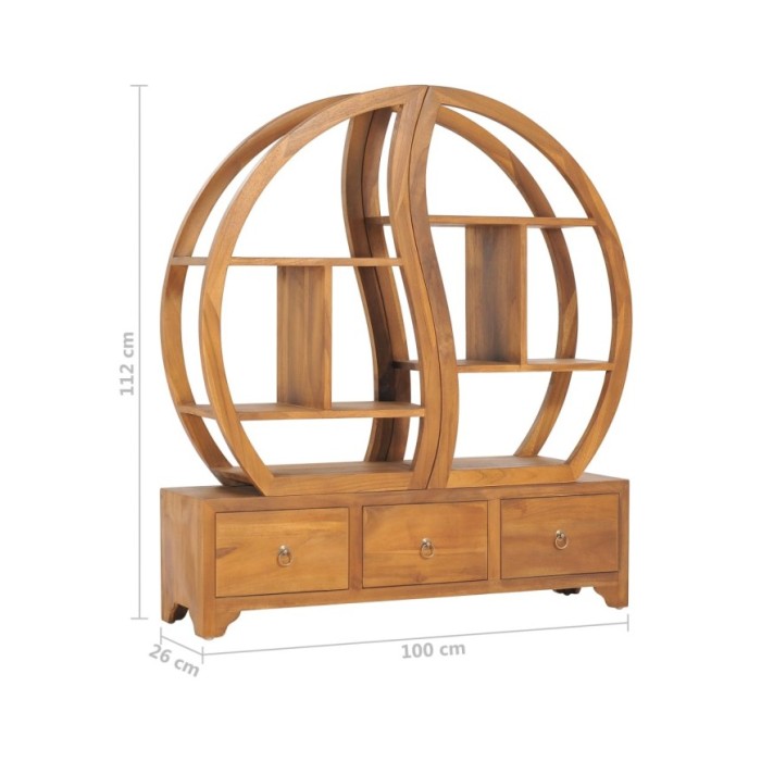 Armoire avec étagère Yin Yang 100x26x112 cm Bois de teck massif