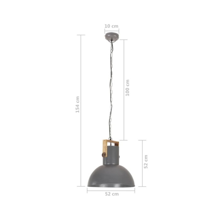 Lampe suspendue industrielle 25 W Gris Rond Manguier 52 cm E27