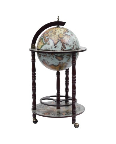 Bar sous forme de globe Bois d'eucalyptus Bleu