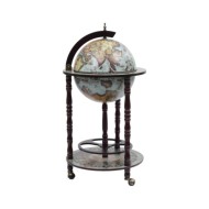 Bar sous forme de globe Bois d'eucalyptus Bleu