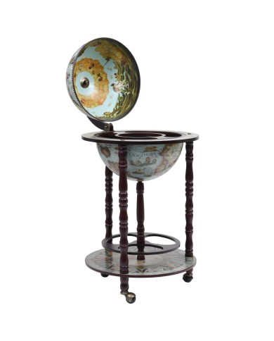Bar sous forme de globe Bois d'eucalyptus Bleu