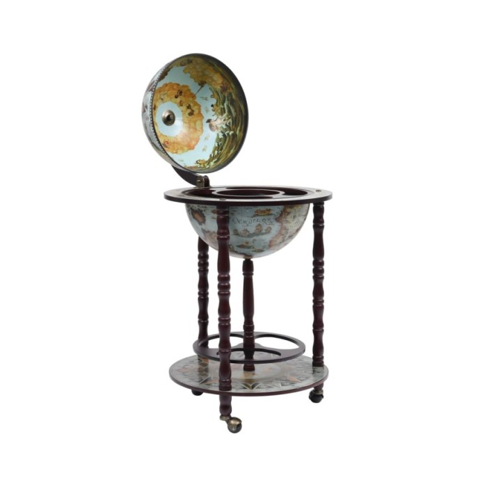 Bar sous forme de globe Bois d'eucalyptus Bleu