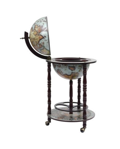 Bar sous forme de globe Bois d'eucalyptus Bleu