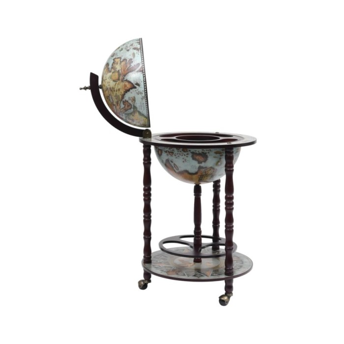 Bar sous forme de globe Bois d'eucalyptus Bleu
