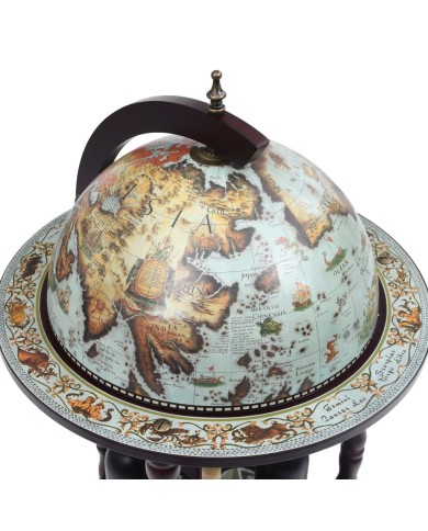 Bar sous forme de globe Bois d'eucalyptus Bleu