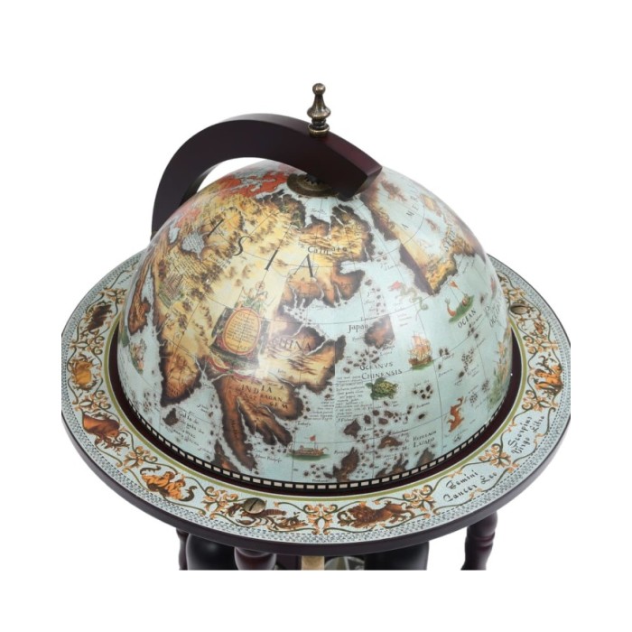 Bar sous forme de globe Bois d'eucalyptus Bleu
