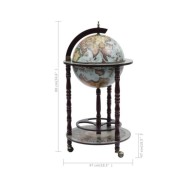 Bar sous forme de globe Bois d'eucalyptus Bleu