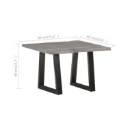 Table basse avec bord naturel 60x60x40 cm Bois d'acacia massif
