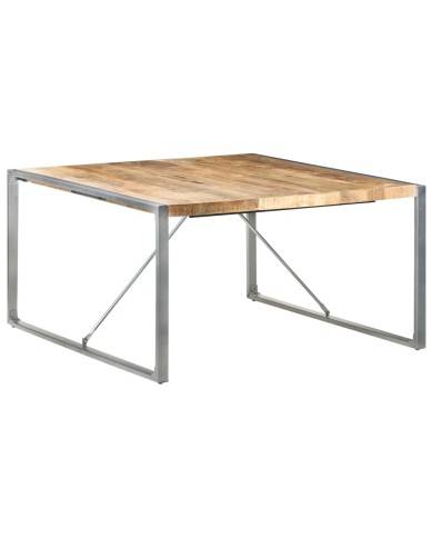 Table de salle à manger 140x140x75 cm Bois de manguier brut