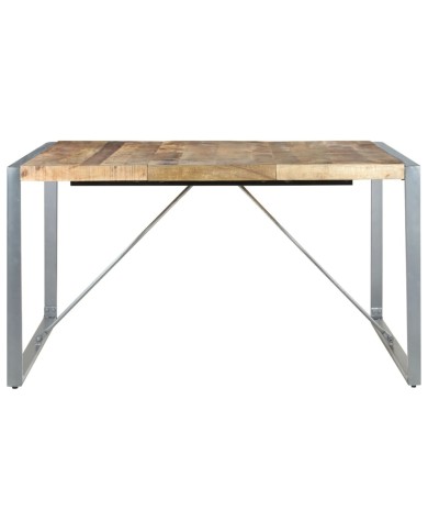 Table de salle à manger 140x140x75 cm Bois de manguier brut