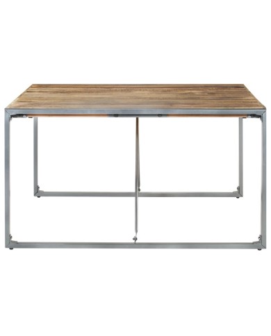 Table de salle à manger 140x140x75 cm Bois de manguier brut