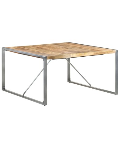 Table de salle à manger 140x140x75 cm Bois de manguier brut