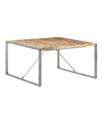 Table de salle à manger 140x140x75 cm Bois de manguier brut
